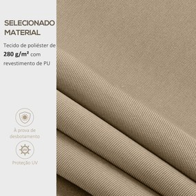 Tecido de Substituição para Toldo 382x240 cm (ESTRUTURA NÃO INCLUIDA) com Dobras Proteção UV Impermeável para Pátio Bege
