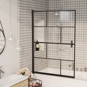 150750 vidaXL Divisória de chuveiro ESG 100x140 cm preto
