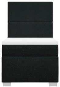 Cama com molas/colchão 90x190 cm tecido preto