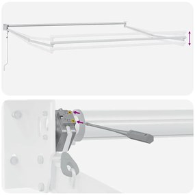 Toldo retrátil 3x2,5 m tecido e alumínio antracite e branco