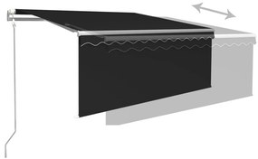 Toldo retrátil automático com estore 3,5x2,5 m antracite