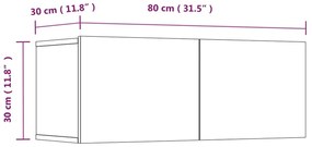 Conjunto móveis de TV 4 pcs madeira processada preto