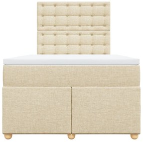 Cama boxspring com colchão 120x190 cm tecido cor creme