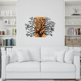 Acessório Decorativo de Parede Kavak – Preto e Nogueira – 85 x 58 cm