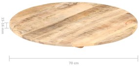 Tampo de mesa redondo madeira mangueira maciça 15-16 mm 80 cm