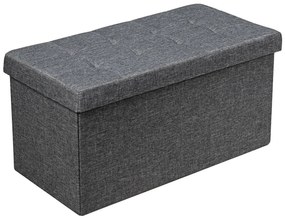 Armazenamento dobrável de tecido de 31,5 polegadas com compartimento de armazenamento removível - cinza claro