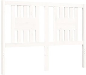 Estrutura de cama com cabeceira 120x200cm madeira maciça branco