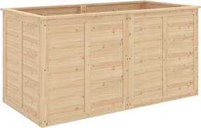 Outsunny Canteiro de Jardim Elevado Quadrado, Fundo Aberto, 152x77x77cm, em madeira maciça, efeito madeira natural | Aosom Portugal