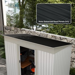 Conjunto de 12 painéis em aço galvanizado resistentes às intempéries, cinza antracite, dimensões de cada painel: 129 cm x 45 cm
