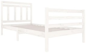 Estrutura de cama 100x200 cm madeira maciça branco