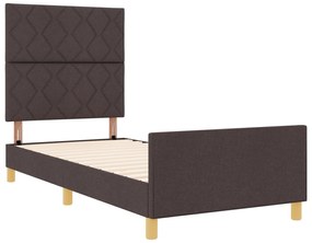 Cama vidaXL Castanho Escuro 90x200 cm em Tecido