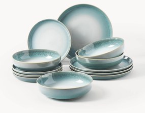 Reactive Glaze Tableware Set Havana, Set of 12