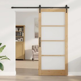 vidaXL porta interna com vidro "ORKDAL" 93x211x4 cm de madeira sólida de pinho