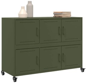 Aparador 100,5x39x72 cm aço verde-azeitona
