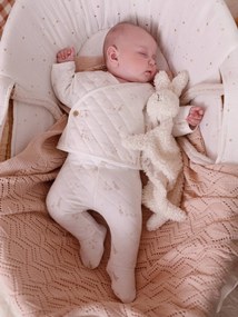 Boneco-doudou coelho e roca em sherpa branco