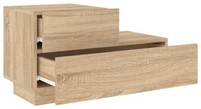 Mesa de cabeceira com luzes LED 70x36x40,5 cm carvalho sonoma