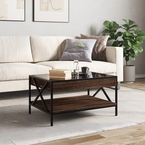 Mesa de centro luzes LED Infinity 70x50x38 cm carvalho castanho