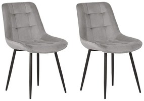 Conjunto de 2 cadeiras de jantar em veludo cinzento MELROSE Beliani