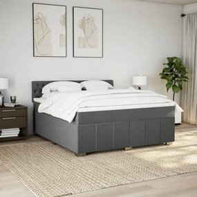 Cama com molas/colchão 180x200 cm tecido cinzento-escuro
