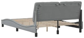 Estrutura de cama com LED sem colchão 140x190 cm tecido