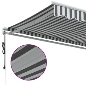 Toldo retrátil automático 350x250 cm antracite e branco