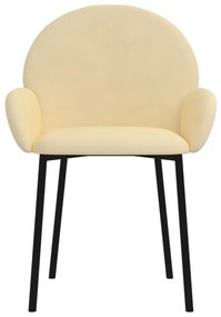 Cadeiras de jantar 2 pcs veludo cor creme