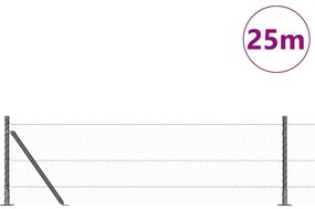 Conjunto de Cercas Conjunto de 2 Cinza Metal 25 x 0.5 m Durável