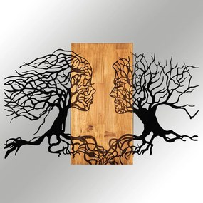 Acessório Decorativo de Parede Tutku – Preto e Nogueira – 92 x 58 cm