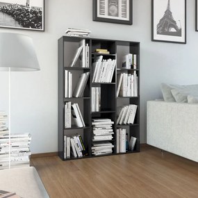 Divisória/estante 100x24x140 cm Contraplacado Preto Brilhante