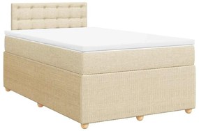 Cama boxspring com colchão 120x190 cm tecido cor creme