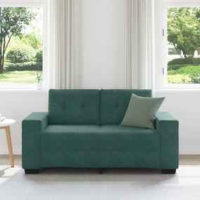 Sofá Loveseat Verde Escuro 120 cm em Veludo da vidaXL