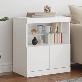 vidaXL Aparador com luzes LED 60x37x67 cm branco
