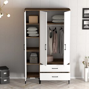 ****  
Roupeiro Kumsal PT – Nogueira/Branco – 120x47,5x201,4 cm

**