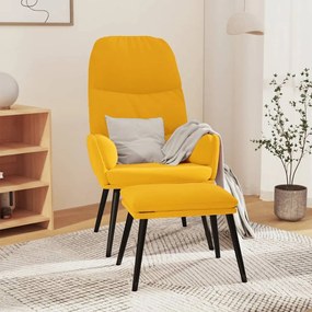 vidaXL Cadeira de descanso com banco veludo amarelo mostarda