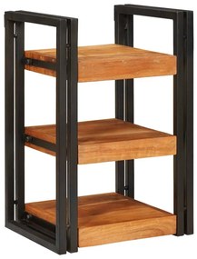 vidaXL Mesa-de-cabeceira Marrom e Preto Madeira Sólida de Acácia