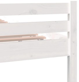 Estrutura de cama 140x200 cm madeira maciça branco