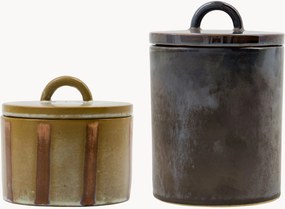 Caixas de arrumação em cerâmica artesanais Tallic, conjunto de 2