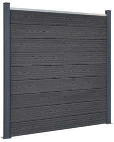 vidaXL Conjunto de painéis de vedação 180x186 cm WPC cinzento