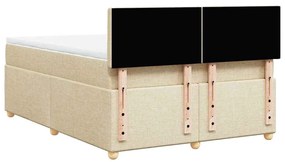 Cama com molas/colchão 140x190 cm tecido cor creme