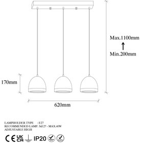 Chandelier Mugo – Vintage – 62 x 17 x 110 cm