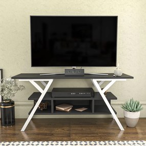 Móvel TV Minerva – Branco/Antracite – 120x35x55 cm