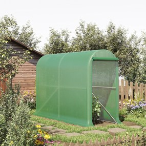 Estufa de jardim em PE, estufa de varanda, lona reforçada de 140 g/m², estrutura em aço, porta com fecho de correr, para legumes, plantas e flores, us