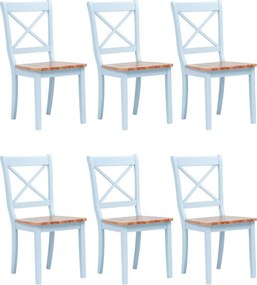 vidaXL Cadeiras de jantar 6 pcs seringueira maciça cinza/madeira clara
