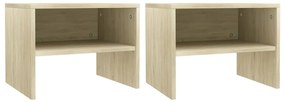 Mesas-de-cabeceira 2 pcs 40x30x30 cm contraplacado carv. sonoma
