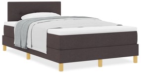 Cama Box Spring com Colchão Castanha Escura 120x200 cm Tecido
