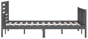 Estrutura de cama 200x200 cm madeira maciça cinzento