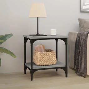 vidaXL Mesa de apoio 40x30x42 cm derivados madeira cinzento sonoma