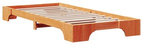 Estrutura de Cama Castanho Encerado Madeira 90 x 200 cm Simples