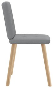 Cadeiras de jantar 2 pcs tecido cinzento-claro
