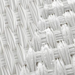 Cesto para roupa suja em Polyrattan 46 x 33 x 60 cm Branco